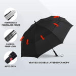 Promotional Golf Umbrella with Reinforced Fiberglass Frame