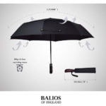 Compact Wooden Handle Umbrella Size