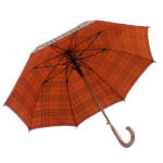 Double Canopy Customise Straight Wooden Handle Umbrella