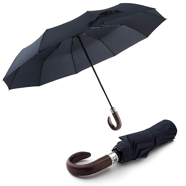 Automatic Wooden Crook Handle Umbrella