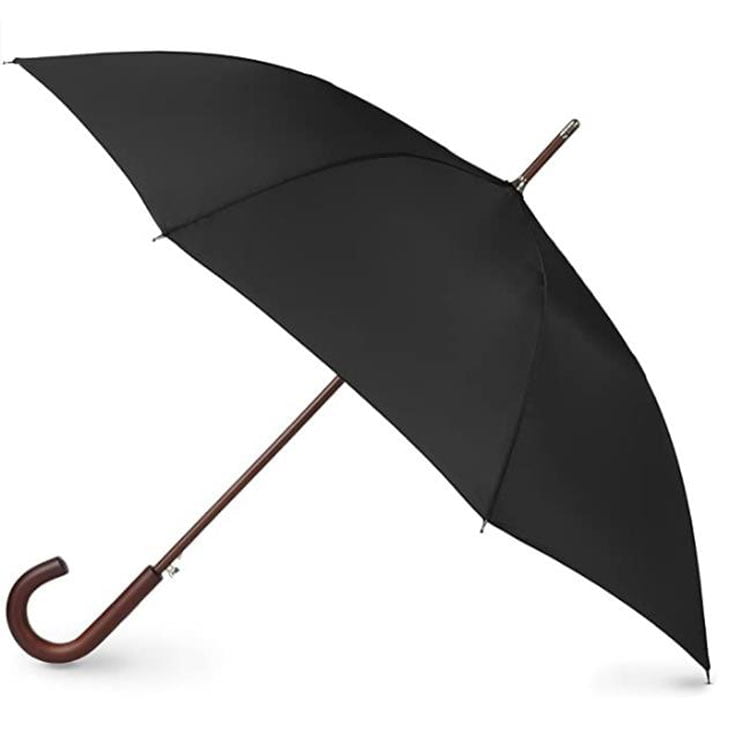 Totes Wooden handle j stick Umbrella