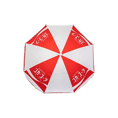 Printed beach umbrella canopy panels for outdoor brand visibility