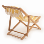 Adjustable height foldable wooden beach chair
