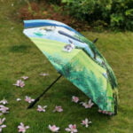 Customize digital Printed Forest 23 inch stick rain umbrella