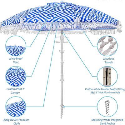 Printed Patio Outdoor Beach Umbrella