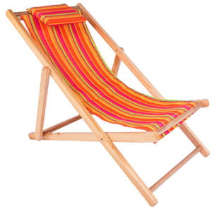 printed wooden frame summer beach chair