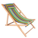 customize wooden frame folded beach chair digital printed