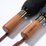 wooden handle rain or sun umbrella