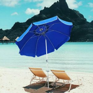 7 ft Custom Beach Umbrella Sand Anchor with Tilt