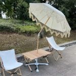 Tassel Vertical Outdoor Parasol Wooden Pole