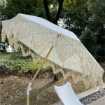 Tassel Vertical Outdoor Parasol Wooden Pole