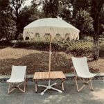 Tassel Vertical Outdoor Parasol Wooden Pole