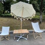 Tassel Vertical Outdoor Parasol Wooden Pole