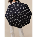 sustainable-black-grid-compact-duck-umbrella-for-travel