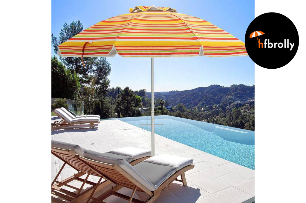 Branded tassel beach umbrellas for resorts retail and events