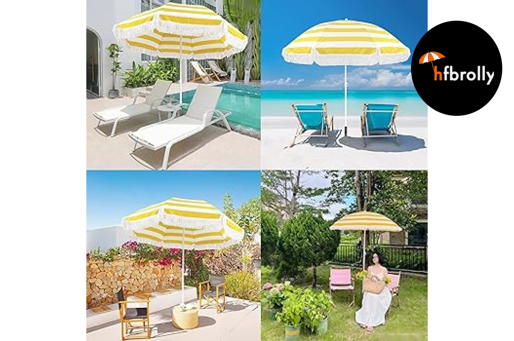Care packing and storage for custom fringe beach umbrellas