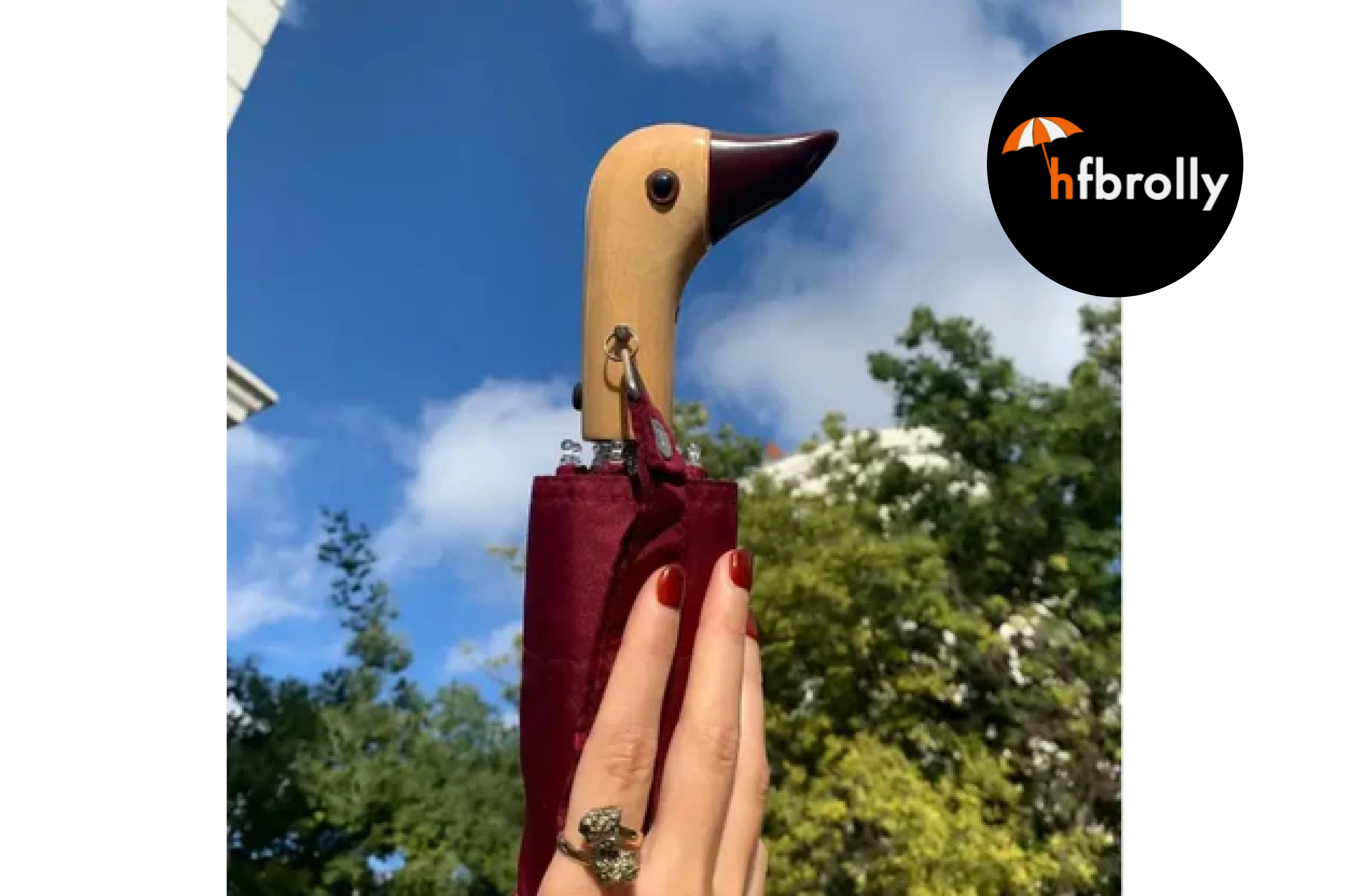 HFBrolly cherry eco-friendly duckhead umbrellas for travel