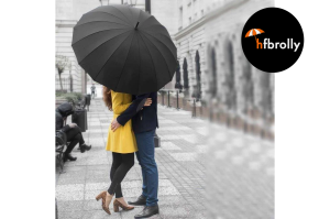 Features of HFBrolly Black Sleek Walking Umbrellas