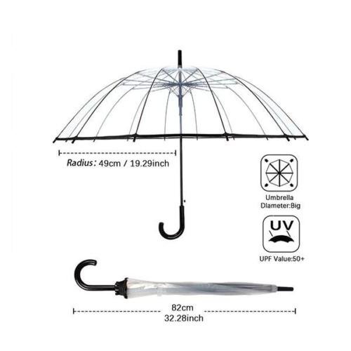 Custom Print Windproof Clear Umbrella