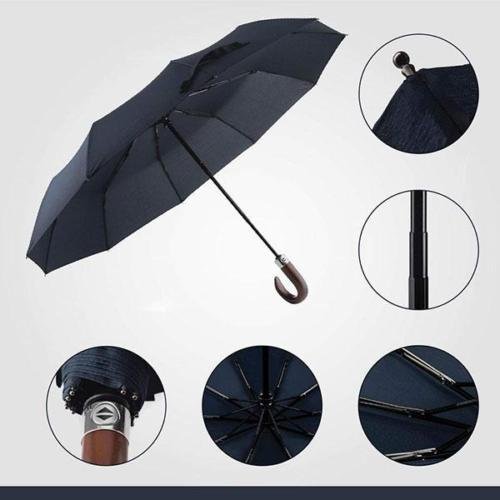 High Quality Automatic Wooden Crook Handle Umbrella
